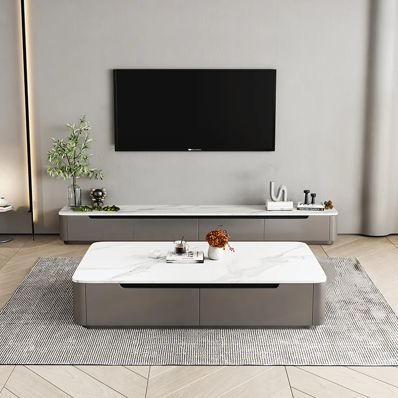 Customizable Modern Luxury TV Cabinet Storage Function for Living Room Furniture Moisture-proof Durable Aluminum Honeycomb Panel