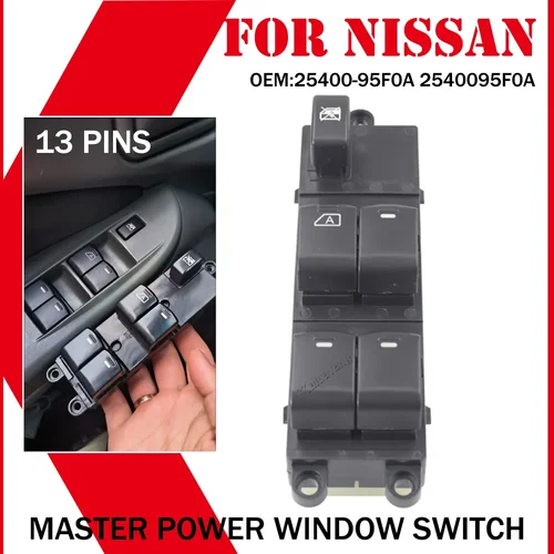 Malcayang-interruptor de Control de ventanilla eléctrica para coche, para Nissan Sunny Almera 2006, 2007, 2008, 2009, 2010, 2011, 2012, estilo de coche