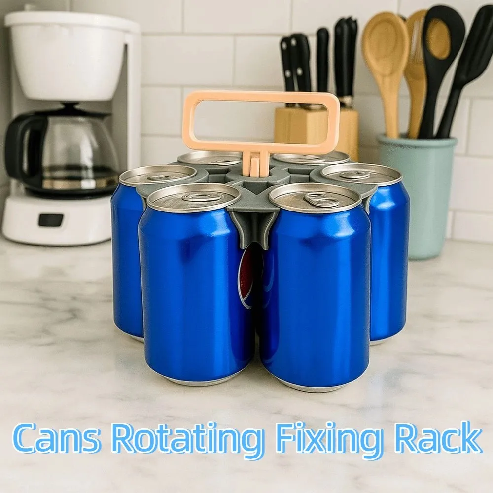 

6 Holes Jar Rotary Fixture Handheld Lightweight Cans Rotating Fixing Rack Detachable Drink Cans Fixed Bracket Party Accessories