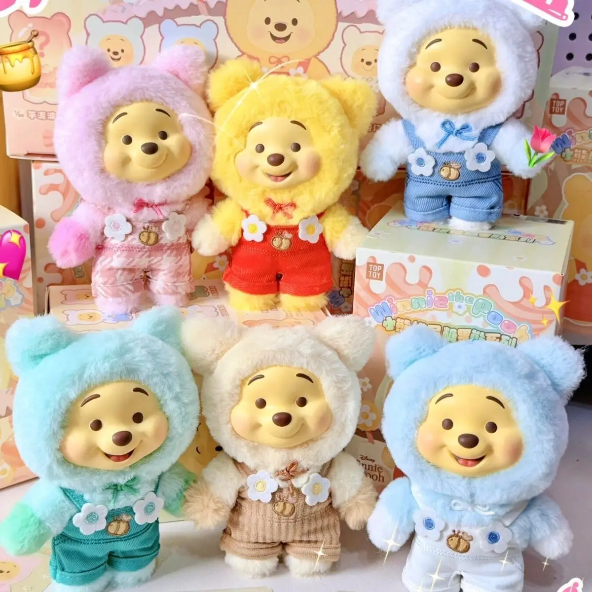 

Disney Winnie The Pooh Candy Series слепая коробка милый виниловый кулон для лица Pupu Bear кукла рюкзак кулон модная трендовая игрушка