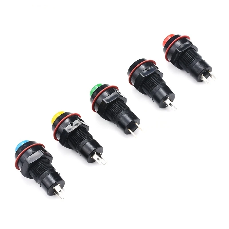 10pcs DS-211/213 round button switch, with lock and self-locking feature no lock self-resetting small button, hole diameter 10MM