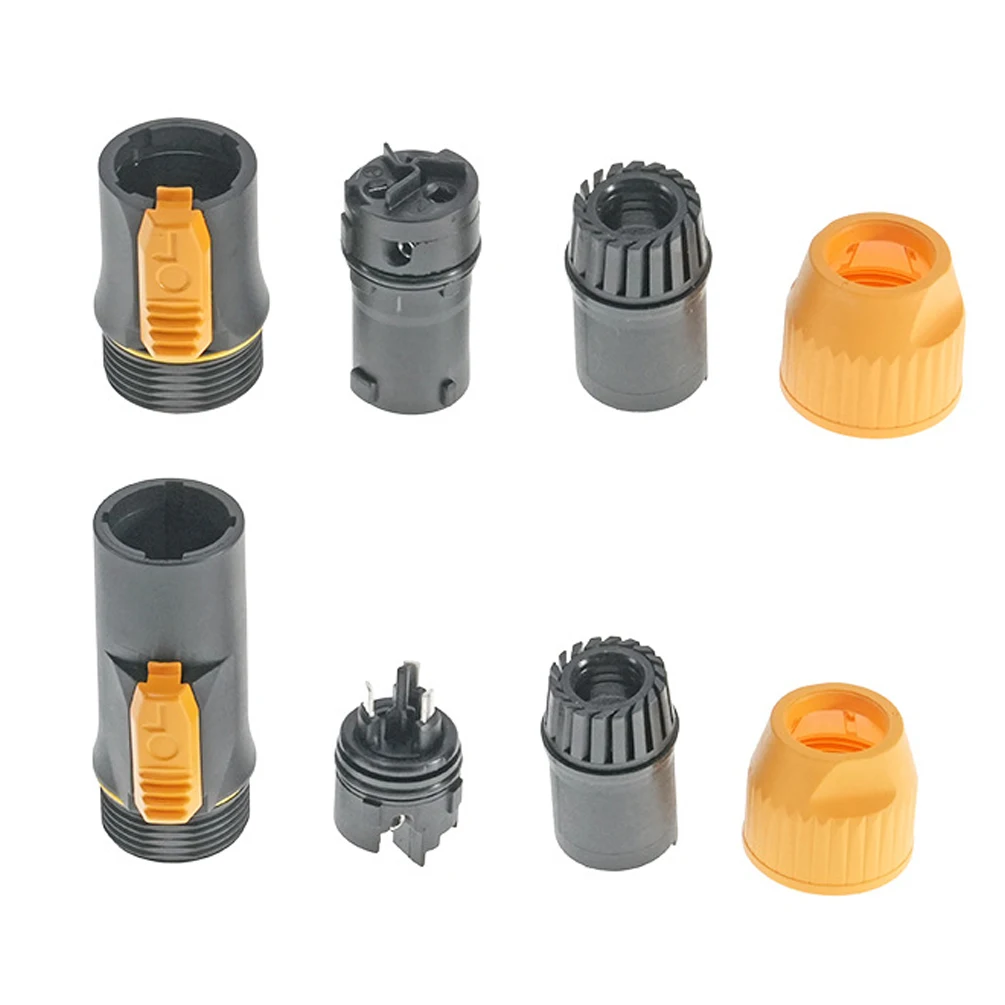 3-Pin IP65 موصل Powercon مقاوم للماء PA66 قفل ذكر التوصيل هيكل أنثى مع مخرج لإضاءة المسرح/معدات الصوت