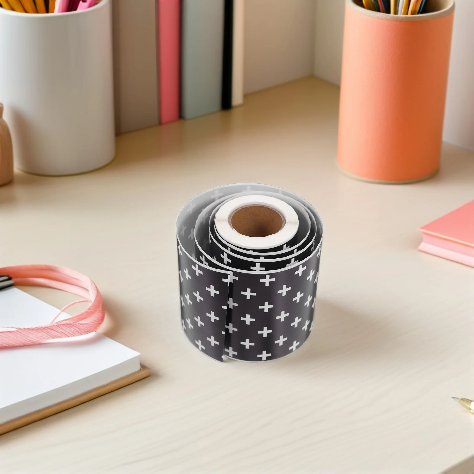 

1 Roll Bulletin Board Borders Cross Pattern Scalloped Classroom Border Trim 5M Self Adhesive Decorative Strips School Office