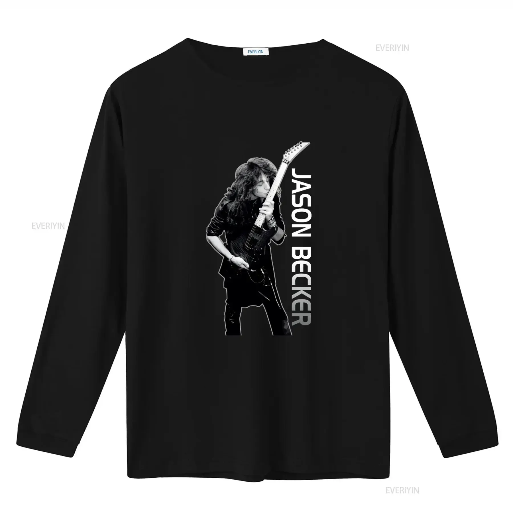 Jason Becker Guitar Kiss Music Men's Black T Shirt Rock Style Print vintage Washed graphic Comfortable streetwear Unisex