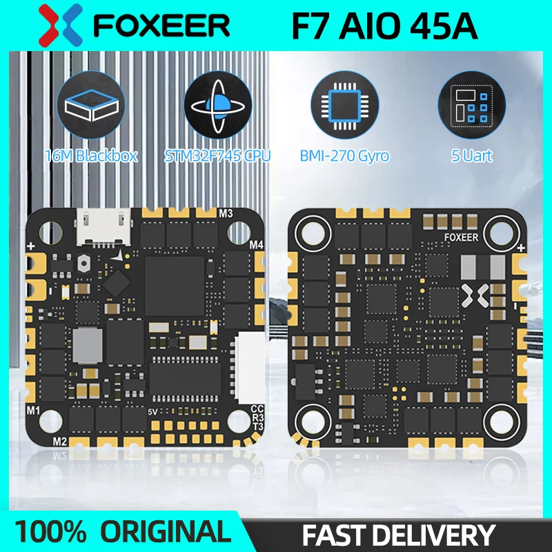 FOXEER F745 F7 AIO 45A F7 Flight Controller FC BMI270 45A 2-6S ESC For RC FPV Racing Drone Quadcopter