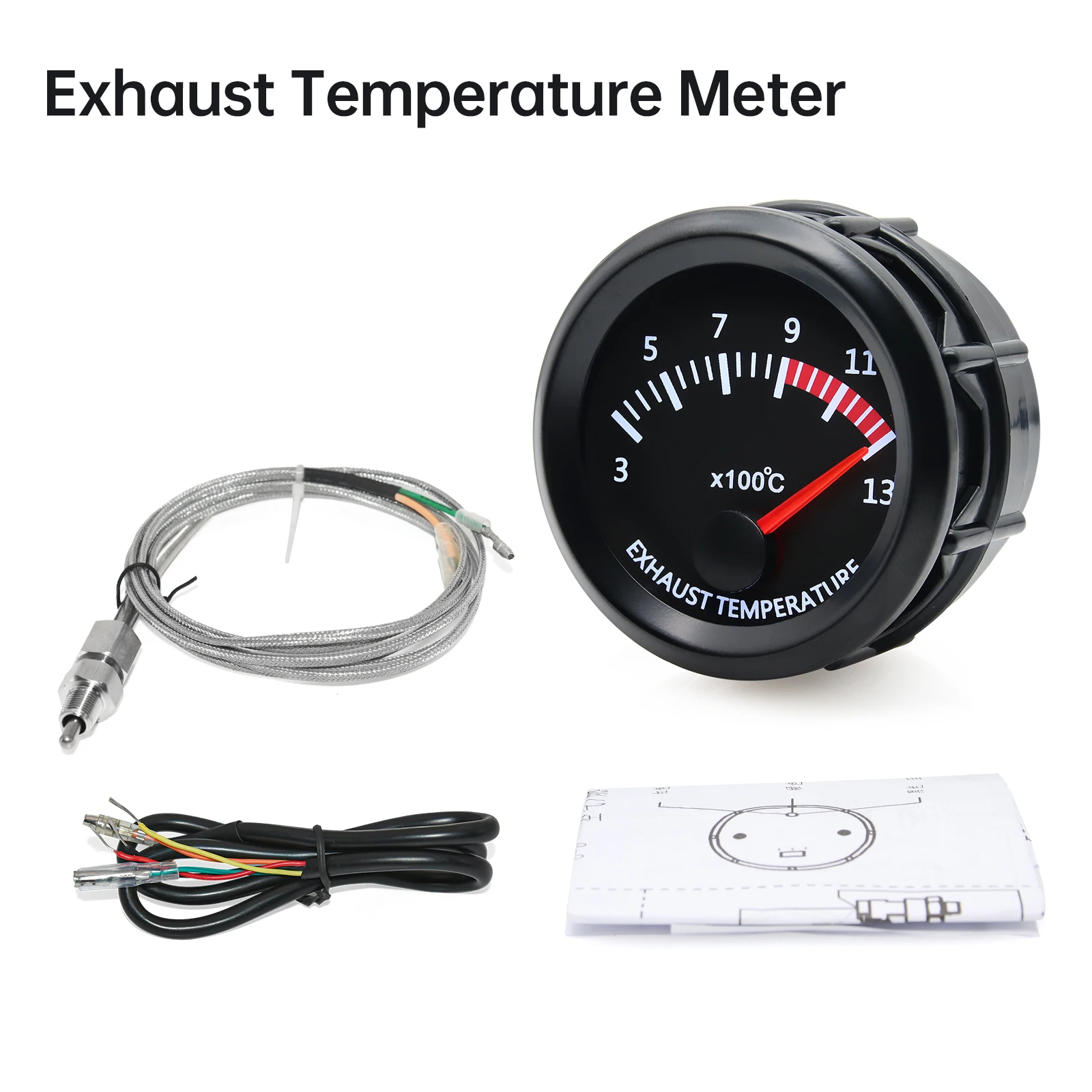 2'' 52mm Rennwagen-Anzeigeinstrumente: Wassertemperatur, Öltemperatur, Voltmeter, Öldruck, Vakuum, Ladedruck, Luft-Kraftstoff-Verhältnis, EGT-Messgerät – Detail 37