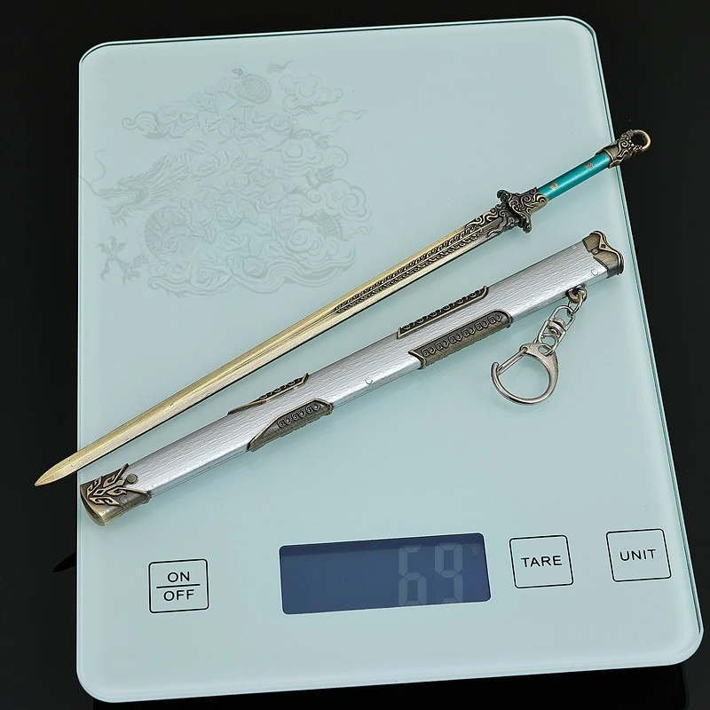 Periféricos para videojuegos Linjiang Xian, 22cm/8,66 pulgadas, modelo Xiao Yanqiu, espada de abeja verde, vaina de Metal, modelo de escritorio