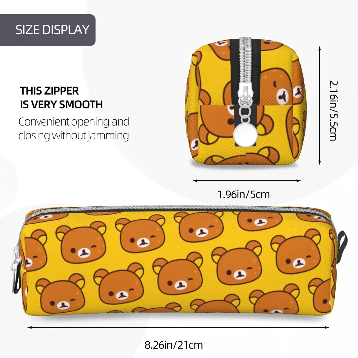 Imagem -04 - Rilakkuma Wink Urso Lápis Cases Lovely Pen Holder Bolsa para Estudante Grande Capacidade Presentes de Escritório