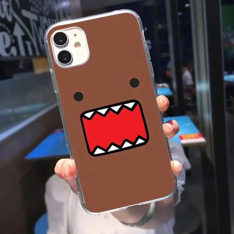 Cute Domo-kun Phone Case For iPhone 11 12 Mini 13 Pro XS Max X 8 7 6s Plus 5 SE XR Transparent Shell