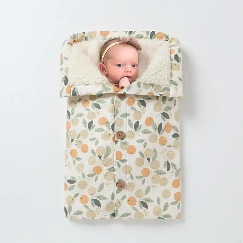 54DF Warm Baby Sleeping Bag Winter Kid Sleepsack Receiving Blankets Stroller Wrap Infant Swaddle Blanket for 0-12 Month Baby