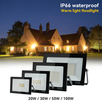LED Flood Light Spotlight AC220V 100W 50W IP66 Waterproof LED Black Shell Garden Street Gate Wall Floodlights