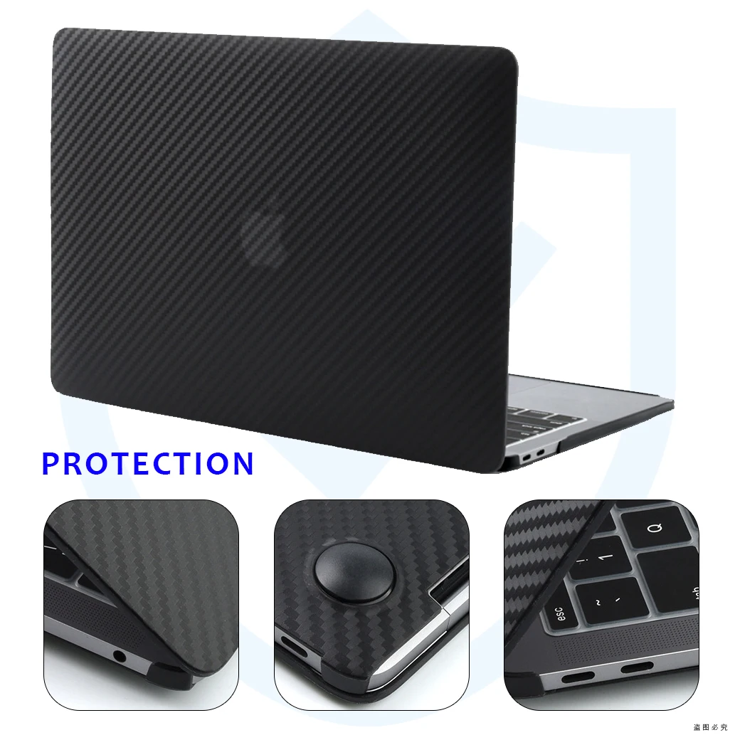 Funda de fibra de carbono para portátil, accesorio para MacBook air M1 2020, macbook air 13, Pro 13, Pro 14, M3, M2, M1