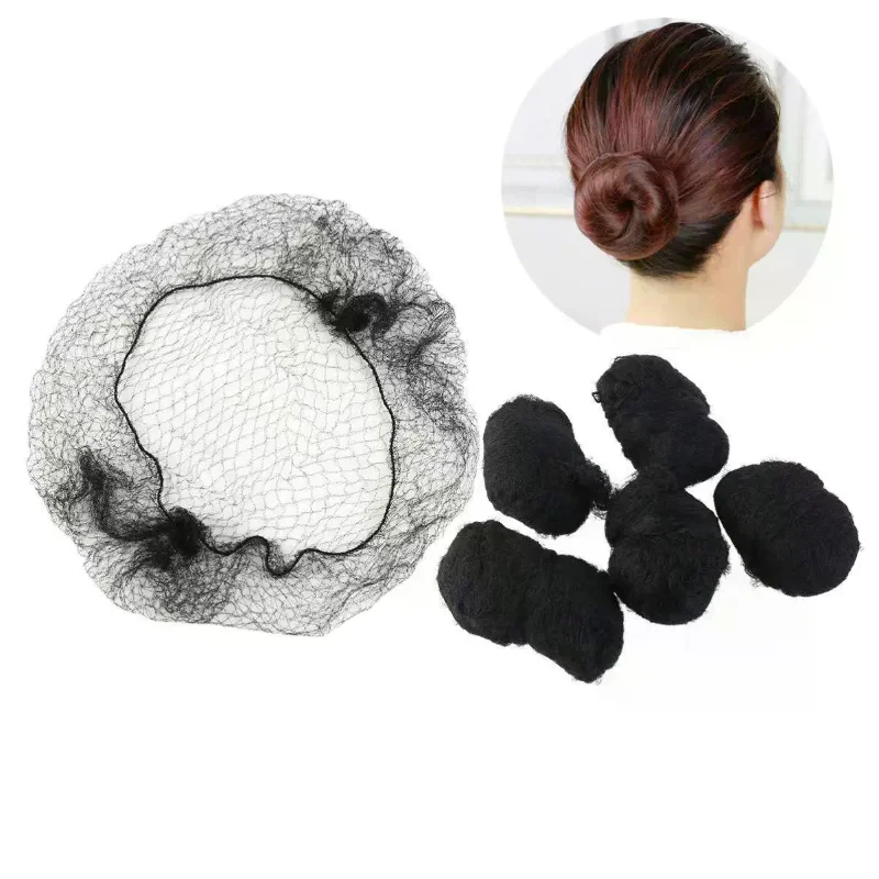 50Pcs 5MM Mesh Hair Nets Invisible Disposable Hair Net Ballet Dance Net Bun Hair Nets Elastic Edge Hair Styling Hairnets