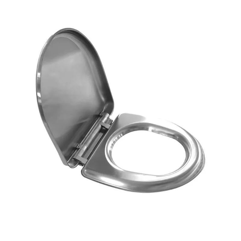 Vandal-proof stainless steel toilet lid for public facilities with silent closing technology