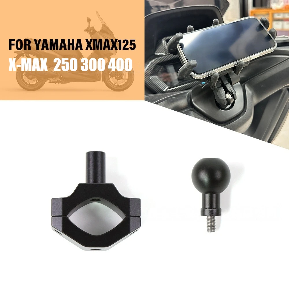 Motorcycle Ball Head Clip Adapter  for YAMAHA X-MAX XMAX 300 250 125 400 Handlebar Upper Central Headstock Cover Ball Clamp Base
