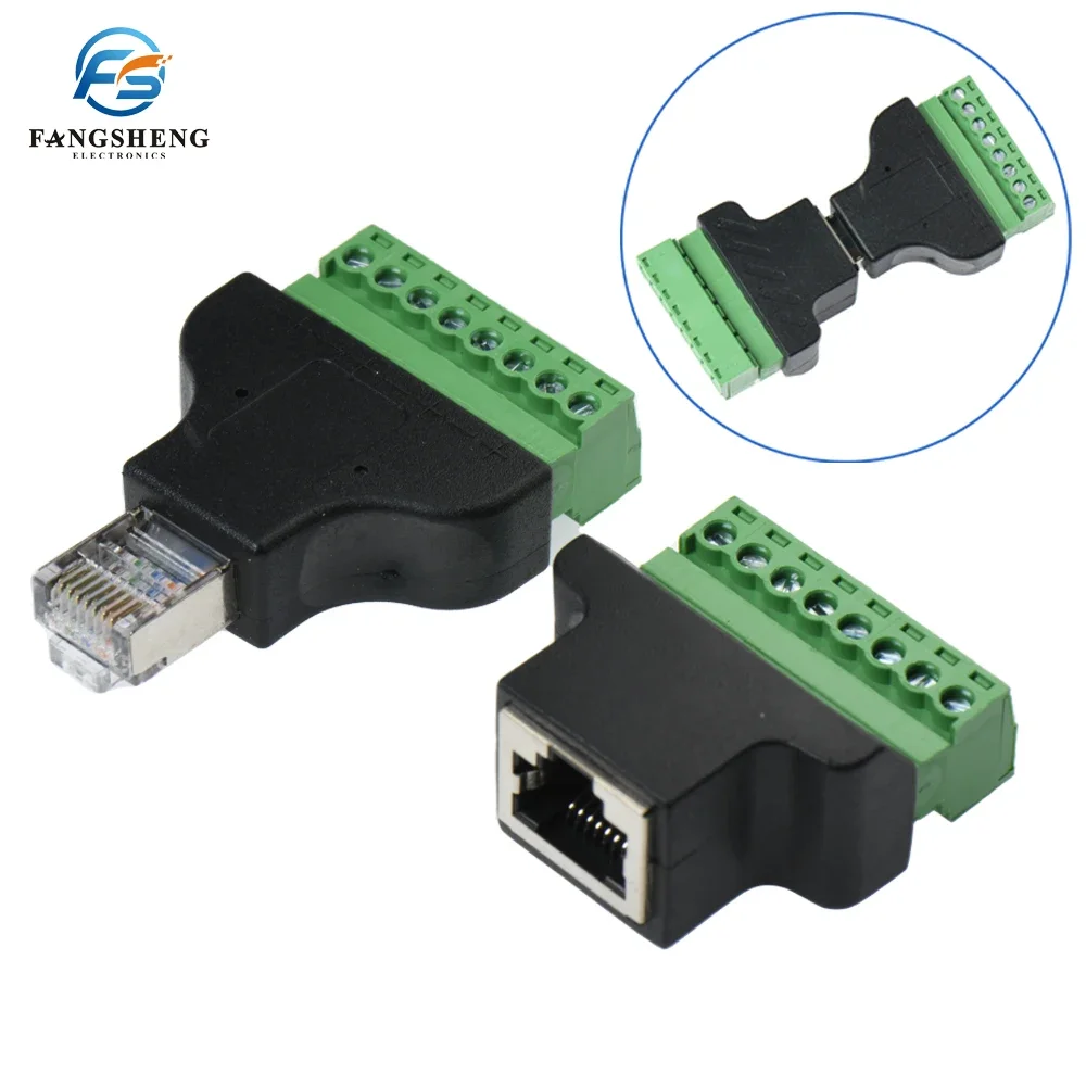 1pcs High Quality RJ45 To Screw Terminal Adaptor RJ45 Female To 8 Pin Connector RJ45 Splitter For CCTV DVR CCTV Accessories