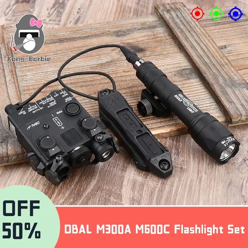 

Tactical DBAL-A2 Simplified Version Surefir M300A M600C Flashlight Sets Red Dot Airsoft Indicator Fit 20mm Rail Hunting Laser