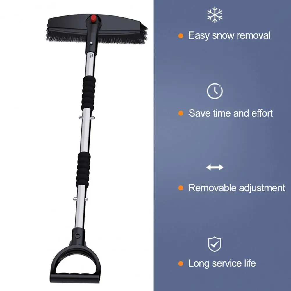 1 Set Practical Snow Brush Telescopic Adjustment Ice Scraper Labor-saving Winter Snowy Weather Defrosting Scraper  Easy Removal