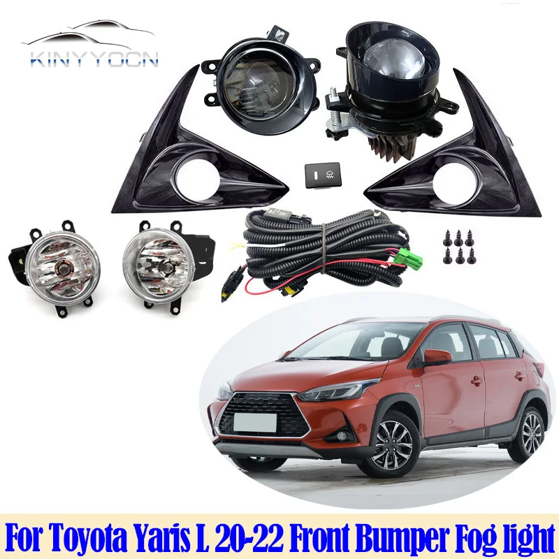 Kamshing Front Bumper Fog light lamp frame shell For Toyota Yaris L 20-22 with Cable Wiring Harness Assembly