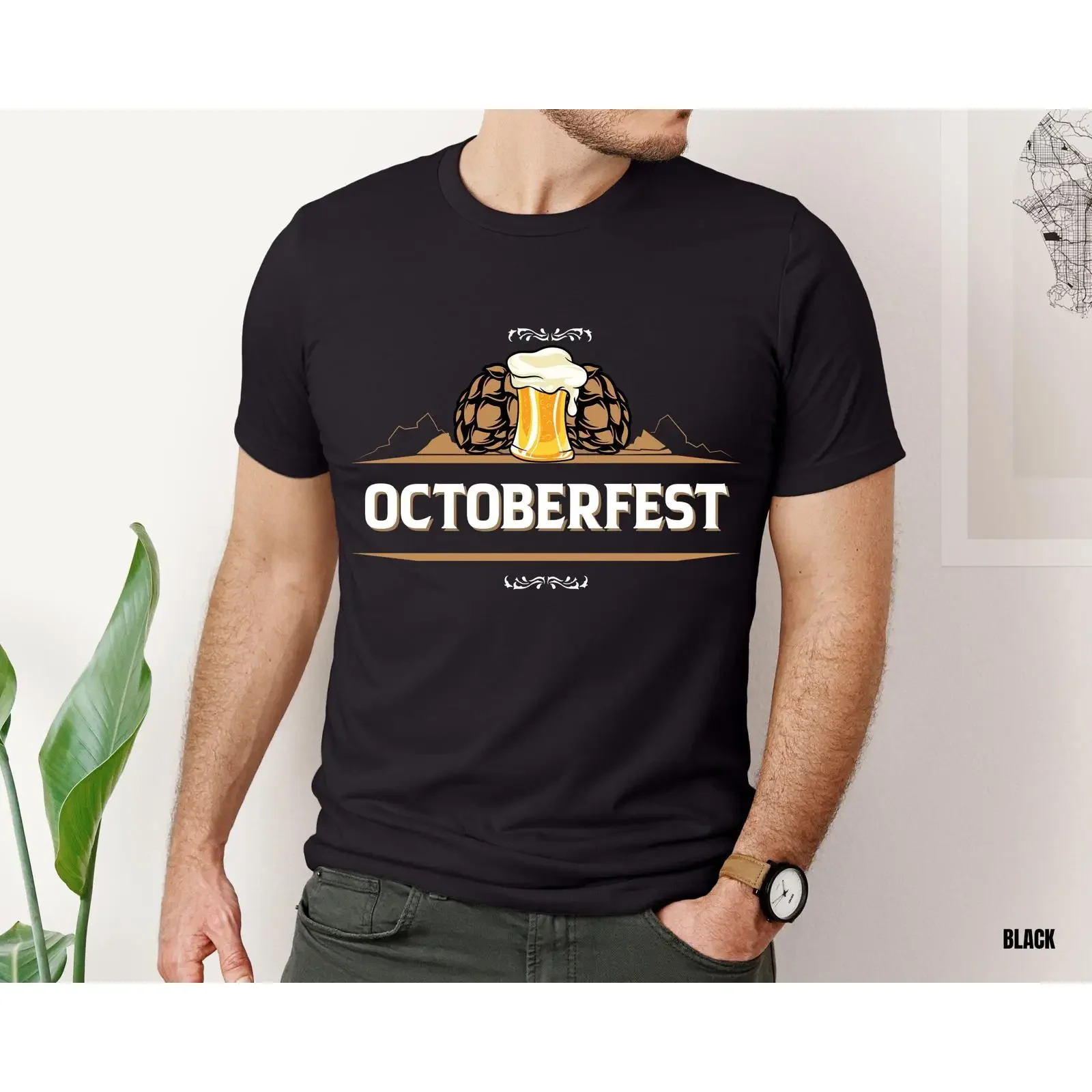 Octoberfest Beer T Shirt Funny Hops and Oktoberfest Party for Lovers vintage Washed Versatile graphic fashion Unisex homme