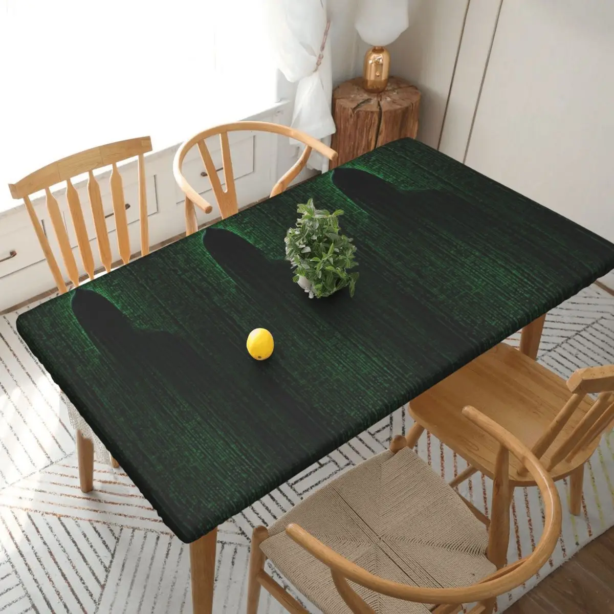 Hacker Code Binary Code Geek Science Computer Custom Rectangular Tablecloth Oilproof Table Cover for Festival Party Table Cloth
