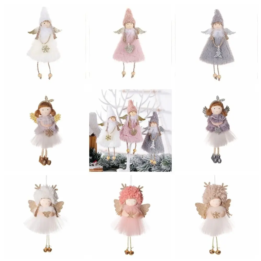 Cute Xmas Tree Hanging Ornaments Plush Angel Doll Angel Doll Pendant Fashionable Plush Gauze Skirt Angel Merry Christmas