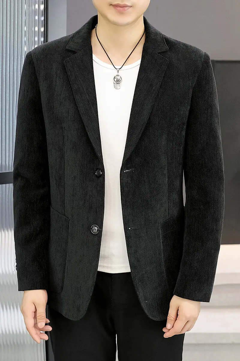 Spring Waffle Suit Jacket Men Solid Color Wedding Business Casual Blazers Slim Fit Street Wear Social Wedding Groom Dress Coats