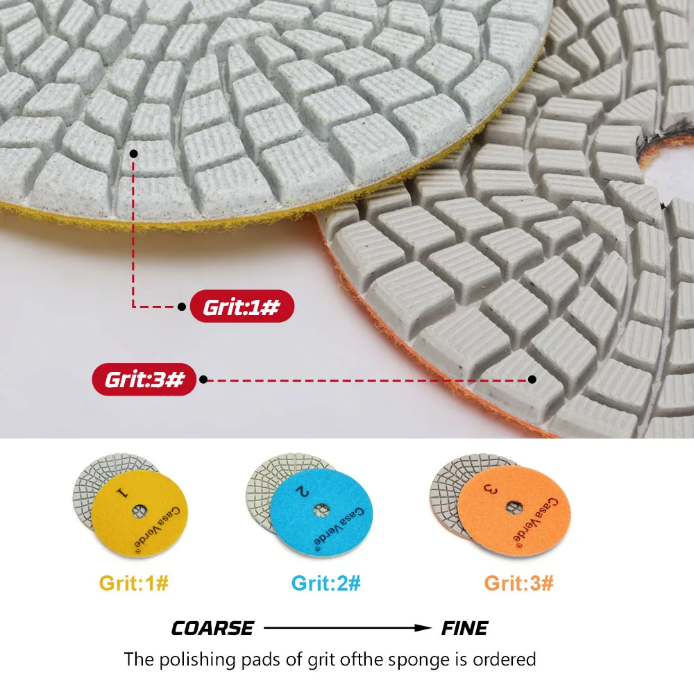 Casaverde 1Pc/Lot 3-Step Diamond Polishing Pads 4\