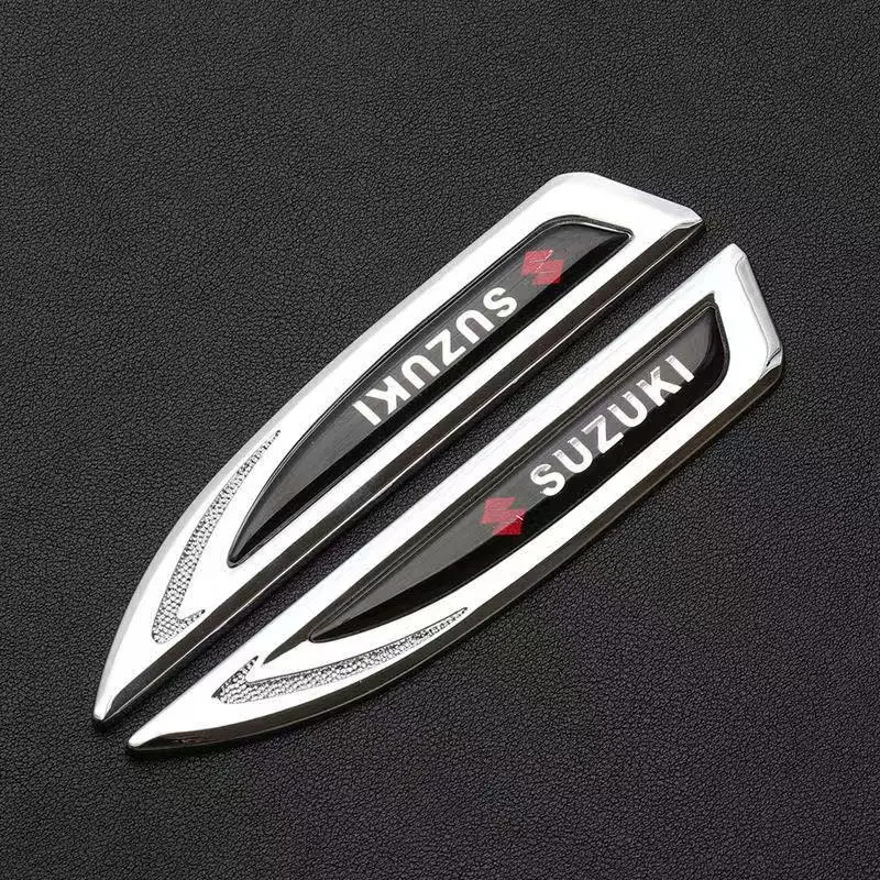 2 piezas de emblemas metálicos decorativos para el guardabarros lateral del coche, para Suzuki SX4 Alto AX100 Liana Gsxr Swift Grand Vitara Jimny