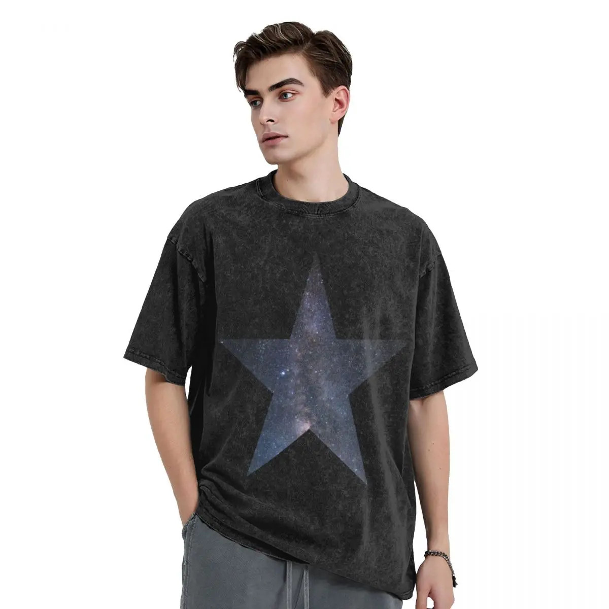 Camiseta gráfica Blackstar para homens, camiseta personalizada, roupas Kawaii