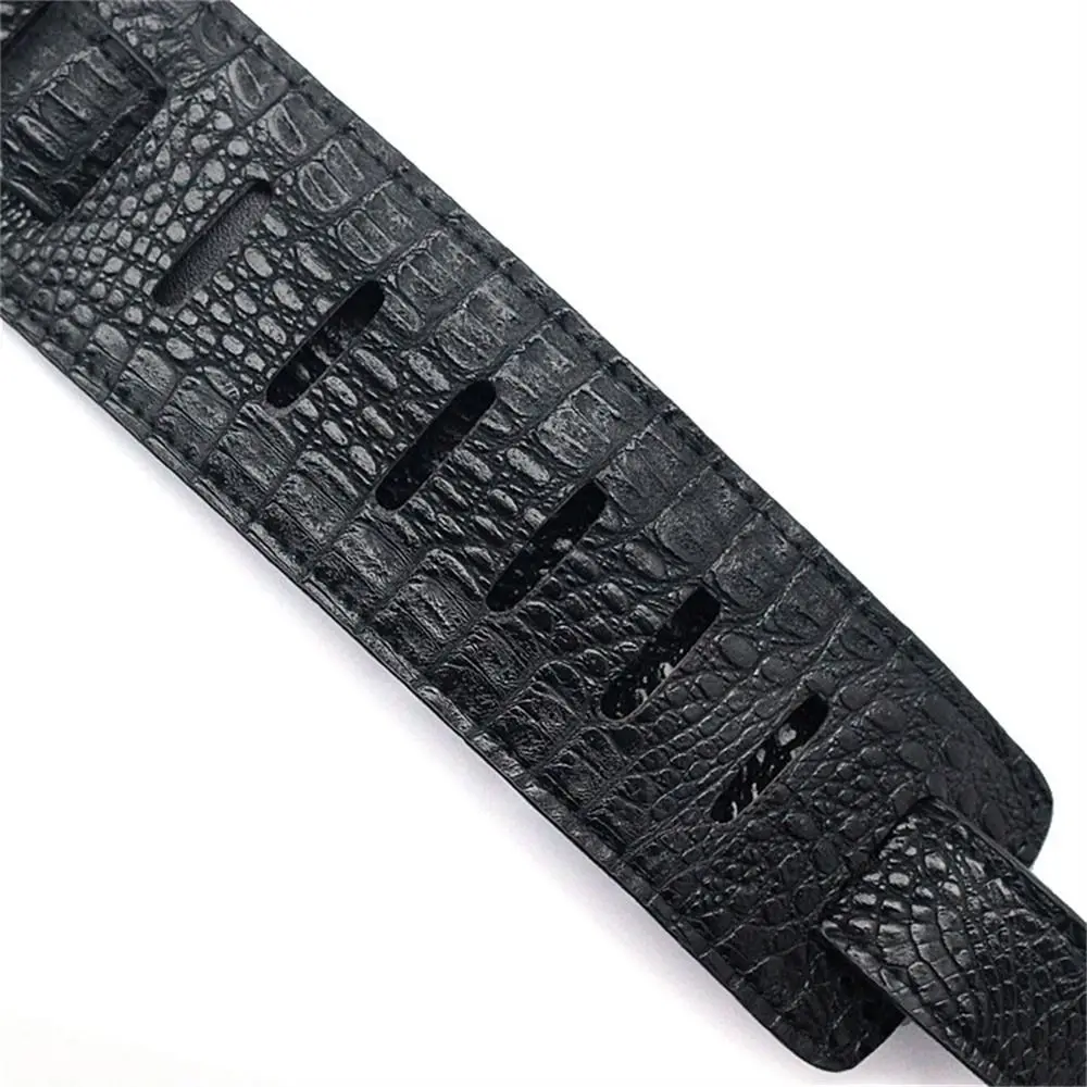 PU Leather Guitar Strap Adjustable 130cm - 150cm Electric Guitar Strap Embossed Snake Skin Bass Guitar Strap for Folk Guitar