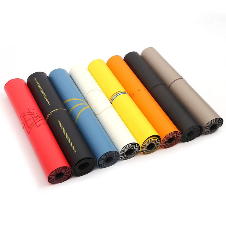 

Hot Eco Friendly Yoga Mats Logo Pattern Color Natural Rubber PU Yoga Mat 11