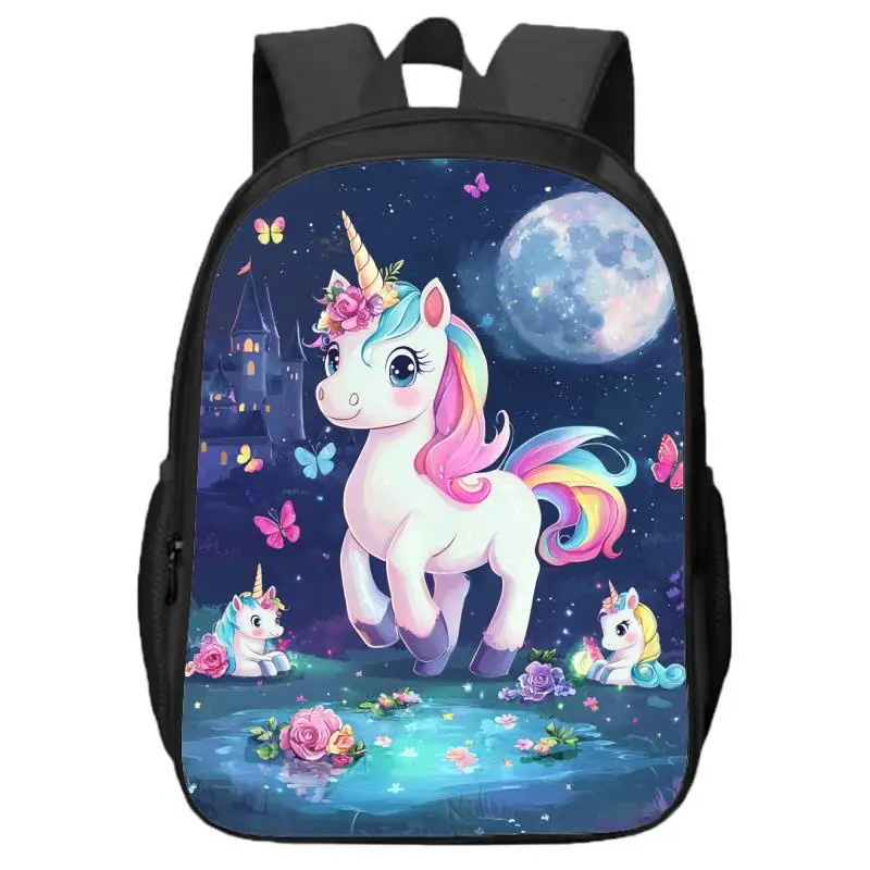 Unicorn Double layer Male and Female Backpack for Primary and Secondary School Students