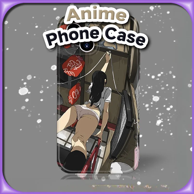 

Japanese Retro Anime Matte Hard Phone Case for IPhone 16 15 14 13 12 11 Xs Xr 7 8 Pro Max Shockproof Shockproof Protective Cover