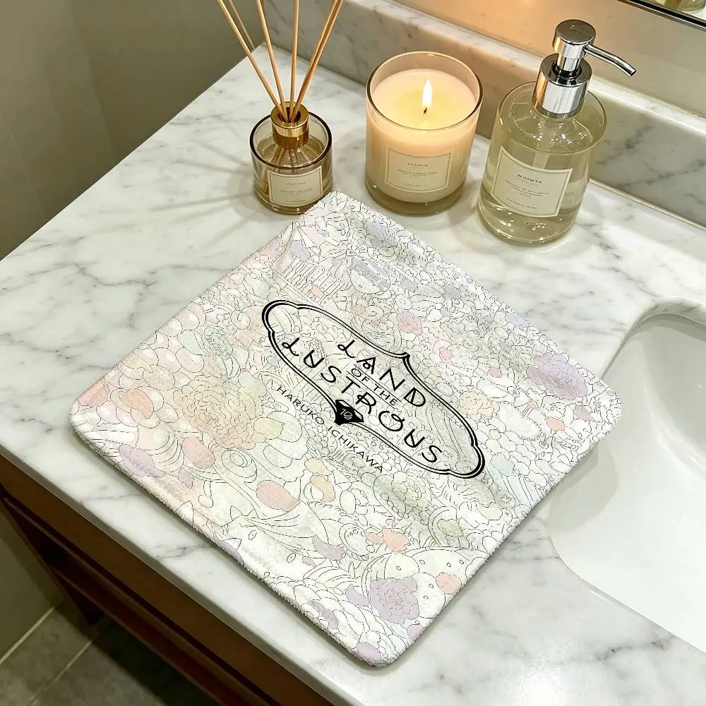 Anime L-Land Of The L-Lustrous Hanging Style Hand Wiping Towel, Polyester Cotton, Anti-fade for Indoor Kitchen Living Room