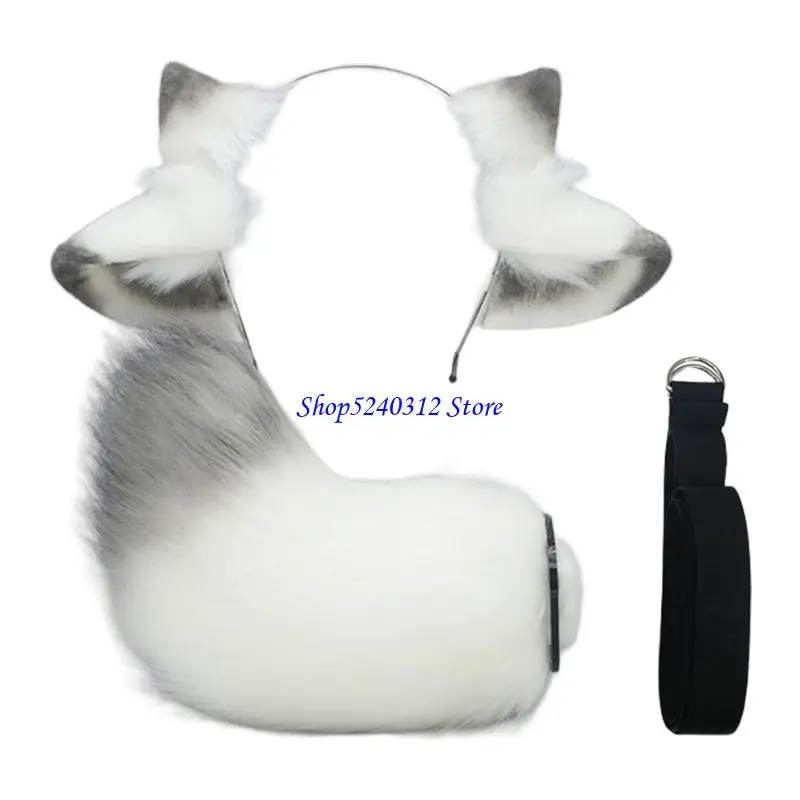 634C 할로윈 양 의상 세트 아이 성인 크리스마스 코스프레 양 역할 연극 복장을위한 양 귀 머리띠 양 꼬리