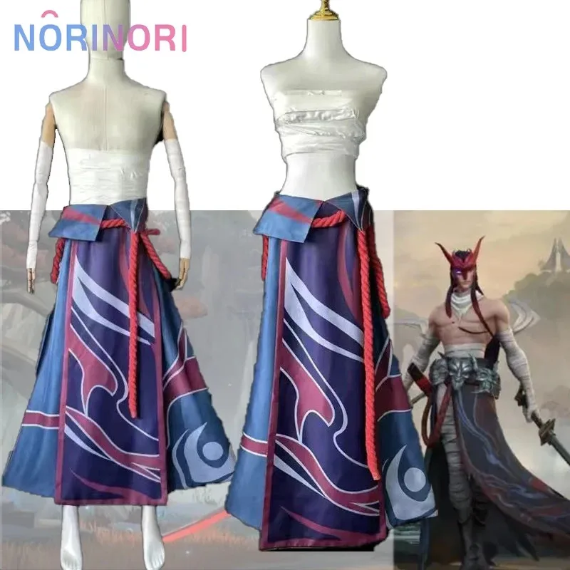 CyUnforgotten Yone أزياء تنكرية شعر مستعار لعبة LoL Yone لعب الأدوار فستان الرجال النساء Genderswap موحدة ملابس كرنفال الهالوين #3