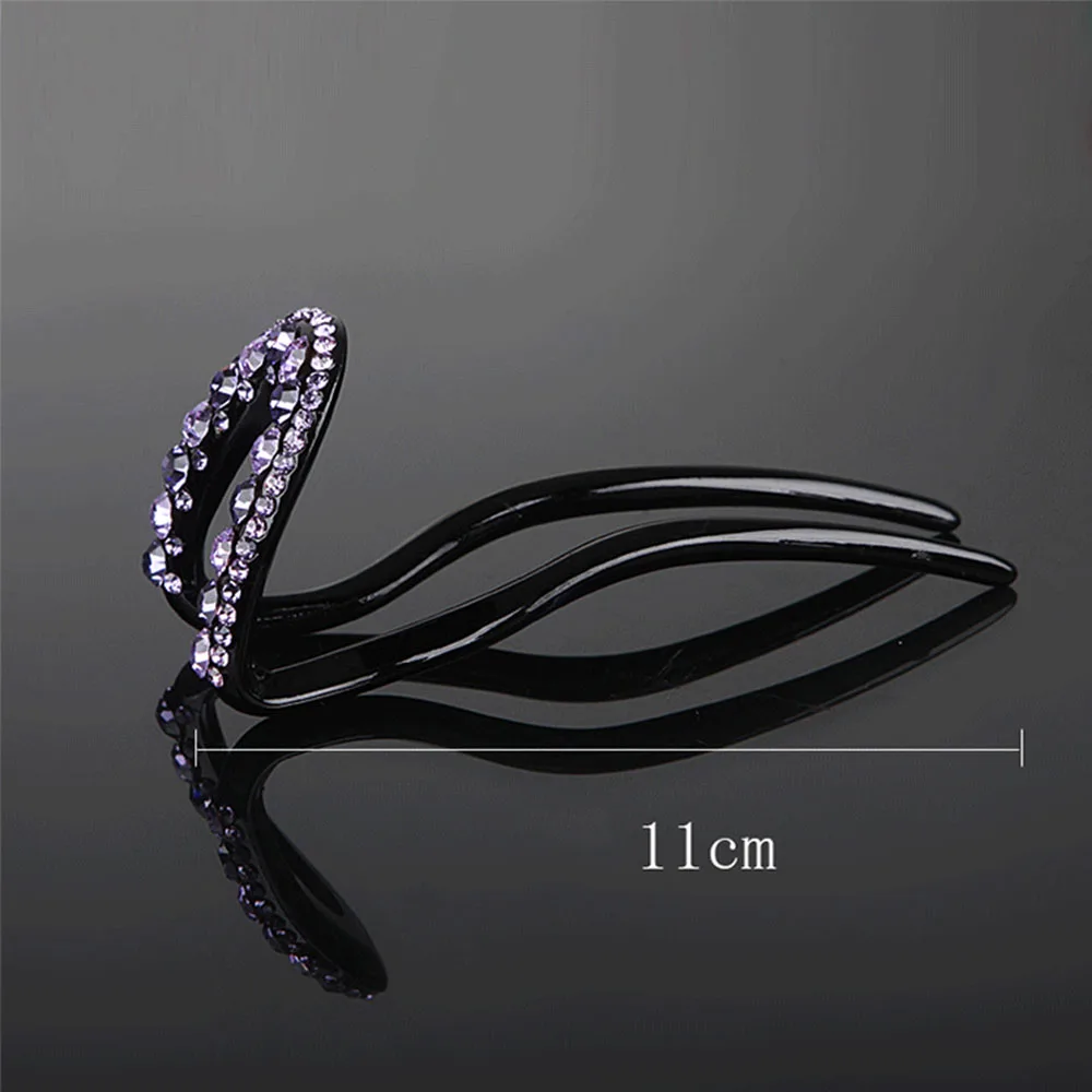 Rhinestone Simple Disk Hair Accessories Fixed Hair Tools Hair Accessories U-Shape Hairpin Headwear Hair Stick