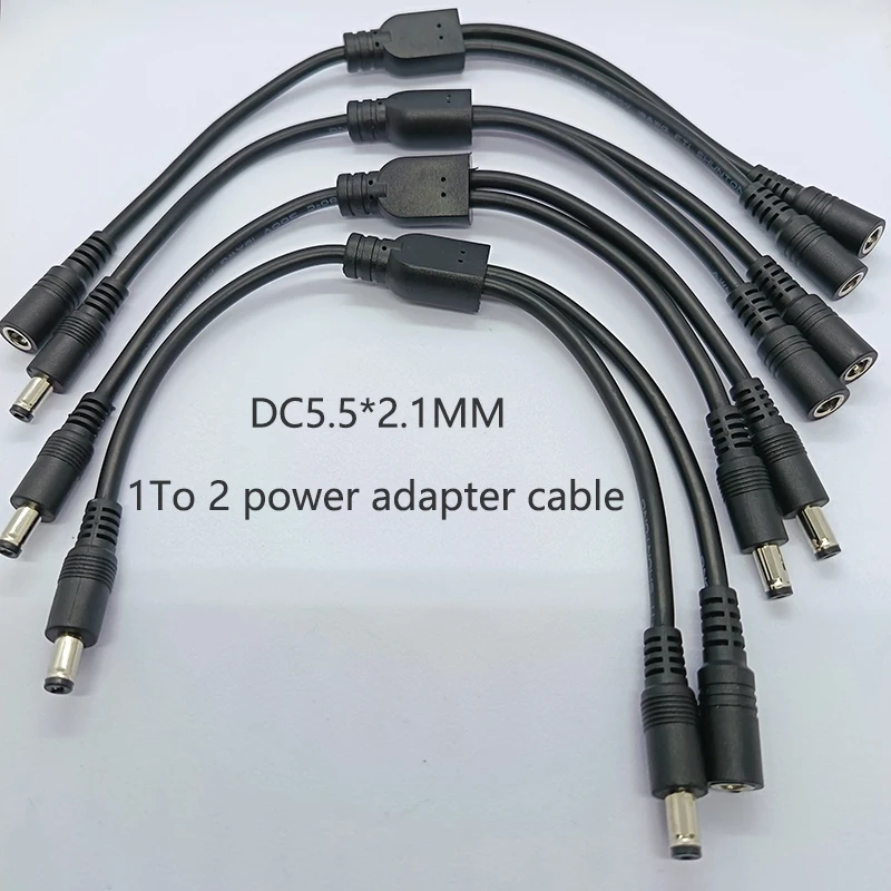 1PC DC5.5*2.1 1 To 2 Power Adapter Cable For Monitoring Inst