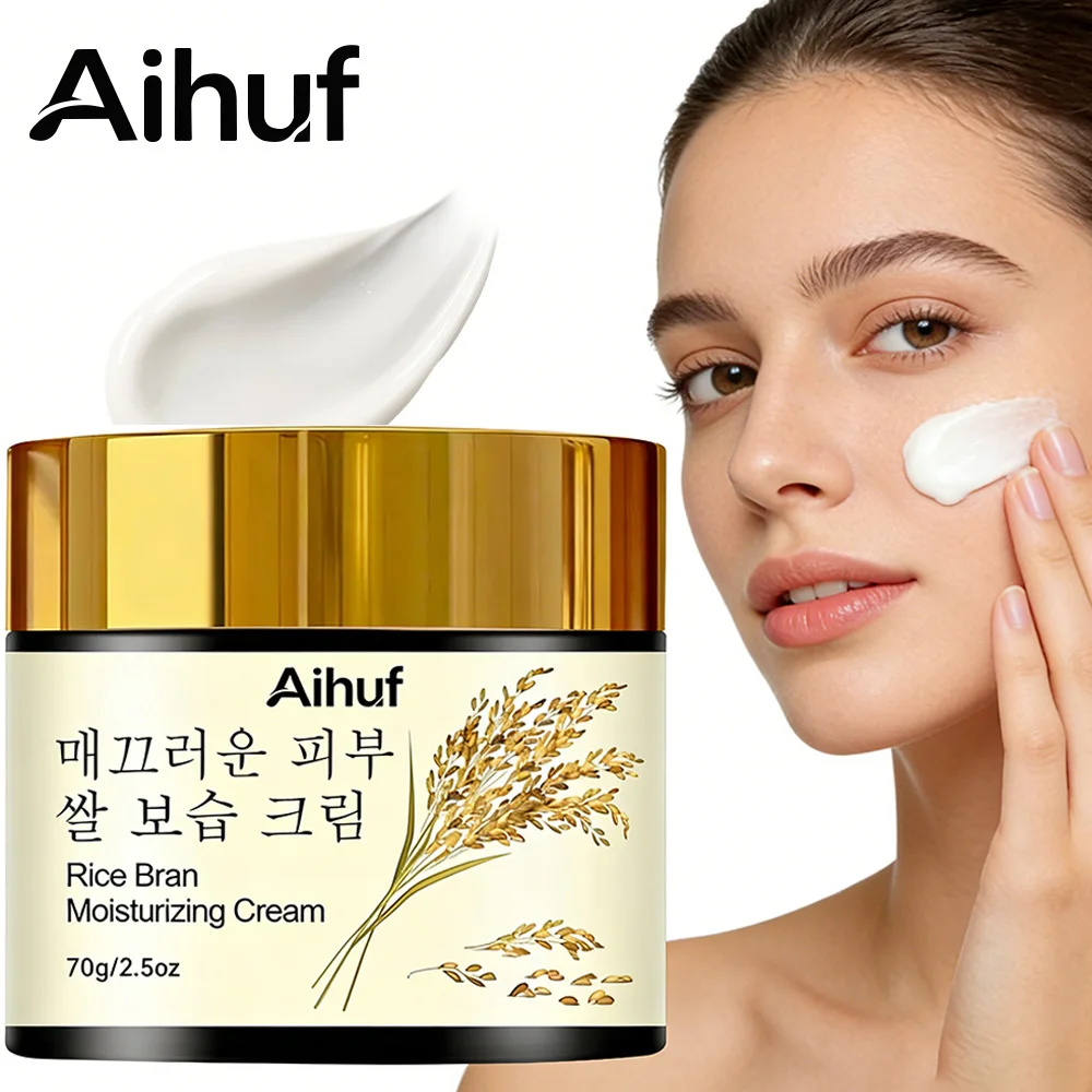 Aihuf Seoul Skincare Rice Moisturizer with Retinol Hyaluronic Acid Snow Lotus Multiple Plant Extracts Skin Brightening Even Tone