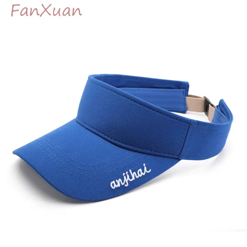 

Men's Summer Cap Adjustable Cotton Sun Visor Women Top Empty Tennis Golf Running Sunscreen Sun Hat