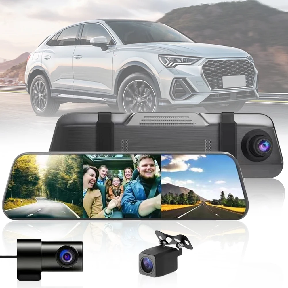 

D99L 3 Channels Mirror Camera WiFi Car Video Recorder Rearview Dash Cam Front and Inside with Rear Full Touch Screen HD 1080P