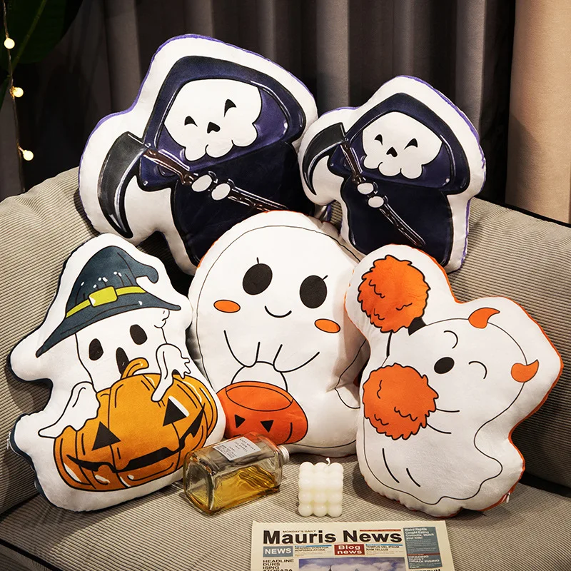 

Хэллоуин призрак кошка череп плюшевые игрушки подушки мультфильм мягкие куклы Хэллоуин домашний декор плюшевая подушка