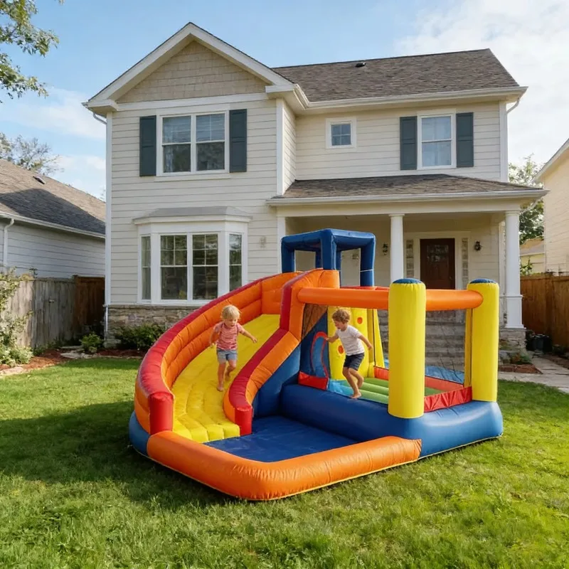 Hot Sale Customized Single-lane Slide Amusement Park Water Slide Inflatable Trampoline Set Water Inflatable Swimming Pool