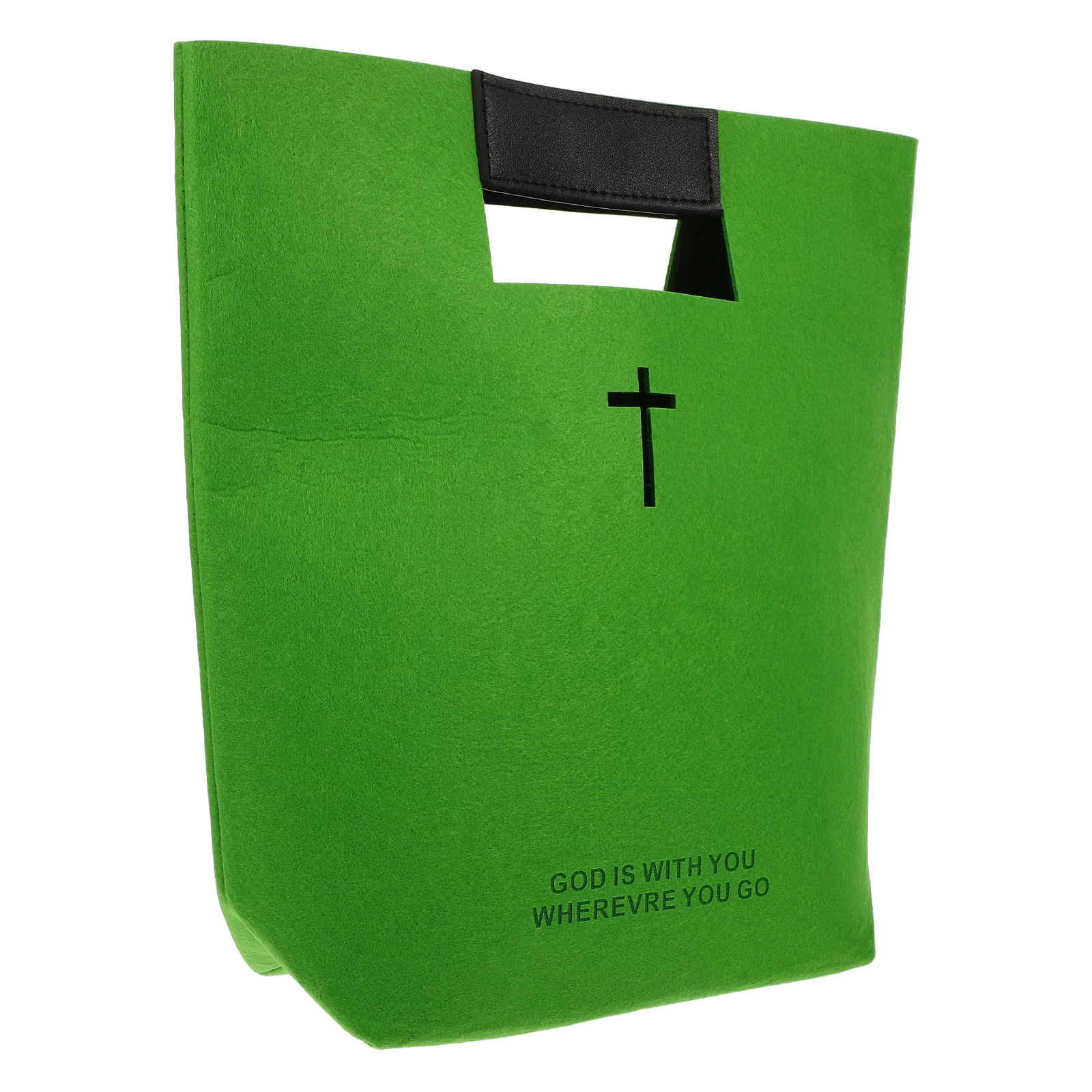 Book Bags for Kids Tote Purses Women Bible Storage Shopping Carrying Cross Design Cover Felt