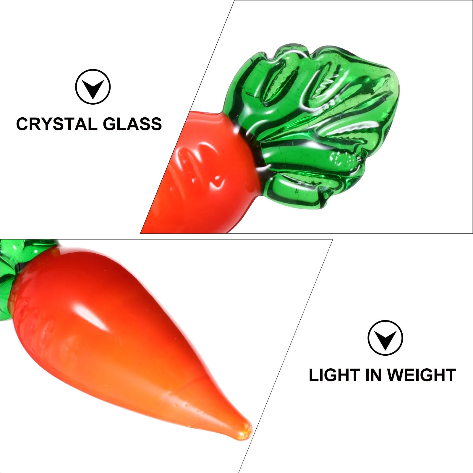

1Pcs Vegetable Glass Ornament Desktop Decoration Creative Tabletop Ornament for Home Office Living Room Adornment