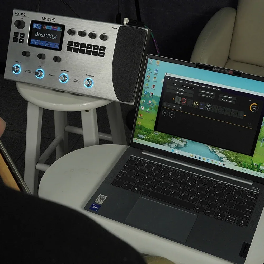 معالج جيتار M-VAVE MK300 متعدد التأثيرات |   ANN النمذجة العصبية 120AMP/360FX |   بطارية 10 ساعات + 300s Looper + 128 طبل MIDI DAW