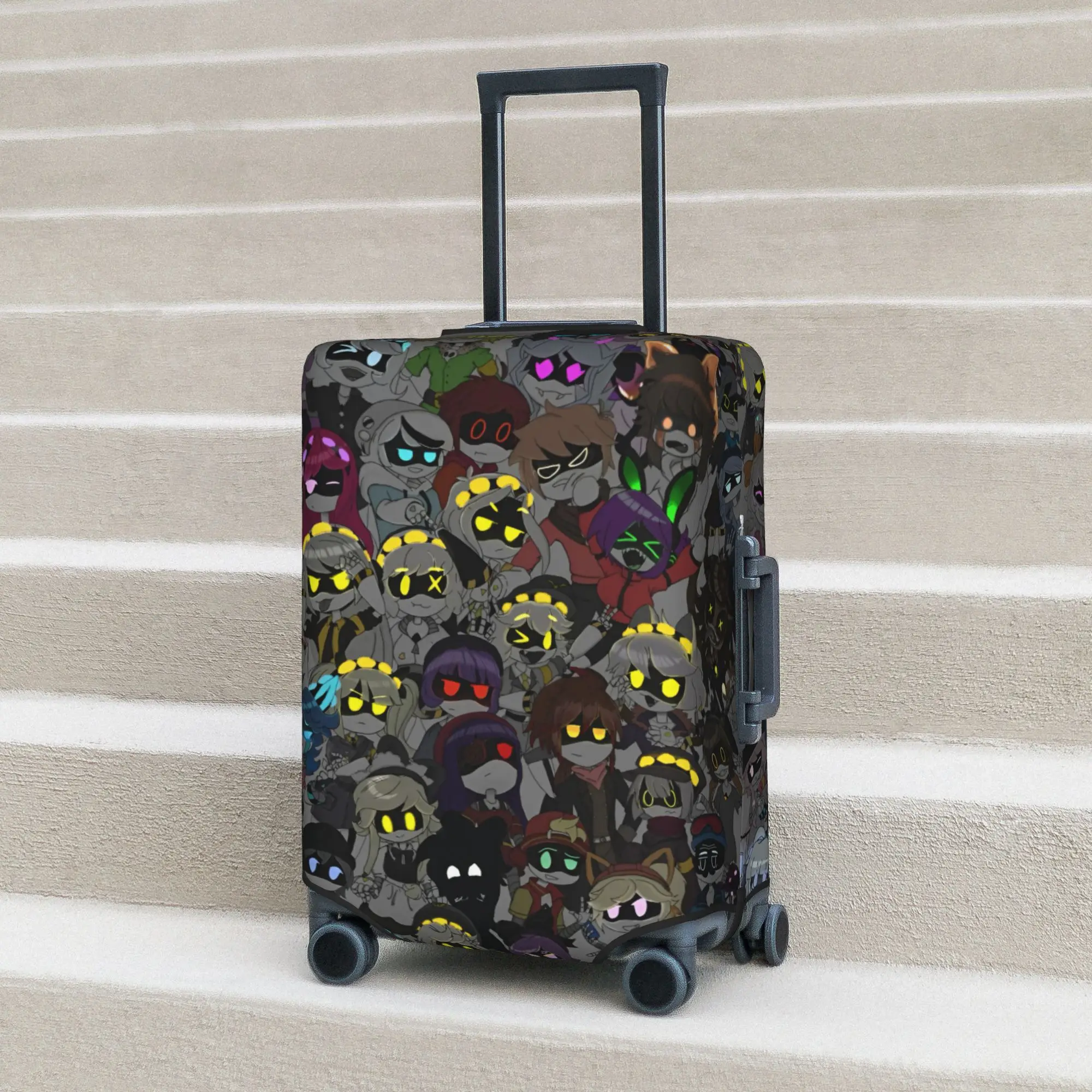 Custom Funny M-Murders Dronesed Luggage Cover Protector Washable Cartoon Anime Printed Travel Suitcase Covers 6