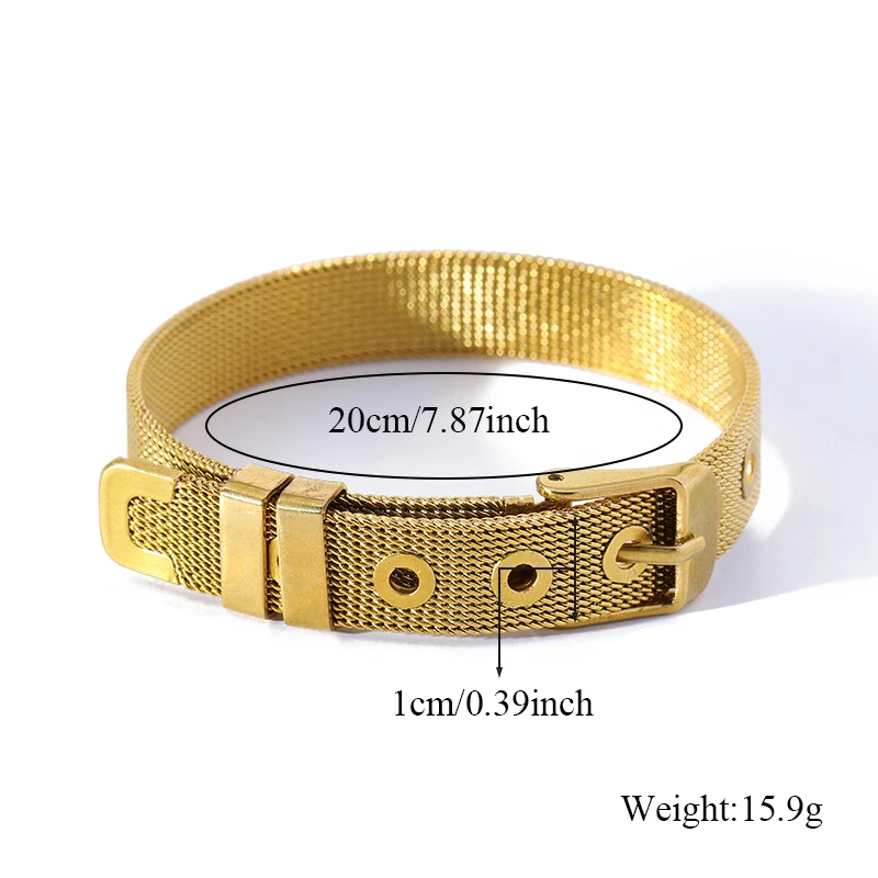 EILIECK 316L Edelstahl Metall Hip-Hop Chunky Armband für Damen, Neues Trendiges Handgelenk-Schmuckstück, Wasserdicht, Geschenk für Damen – Detail 12