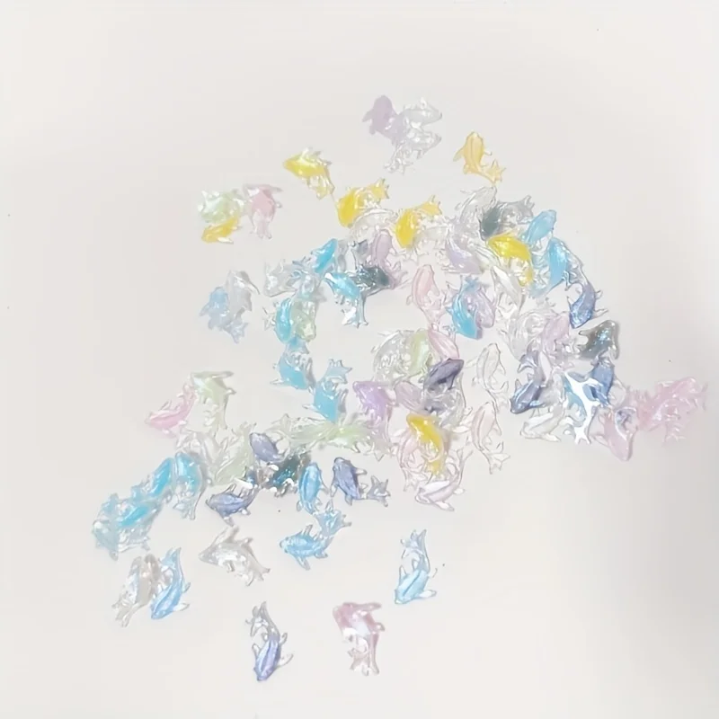 جديد لطيف صغير Kawaii اللون الأسماك الصغيرة تماثل صمغي الحرف شقة الظهر محدب جولة حلية صنع المجوهرات إكسسوارات الشعر (35 #2